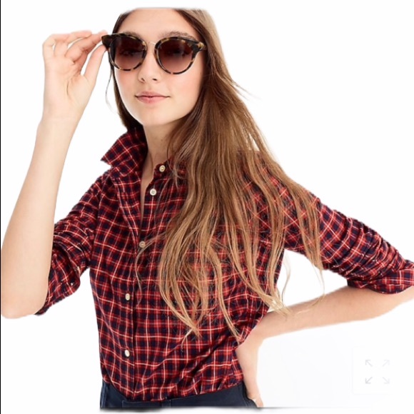 J. Crew Tops - NWT J. Crew Classic fit twill plaid shirt